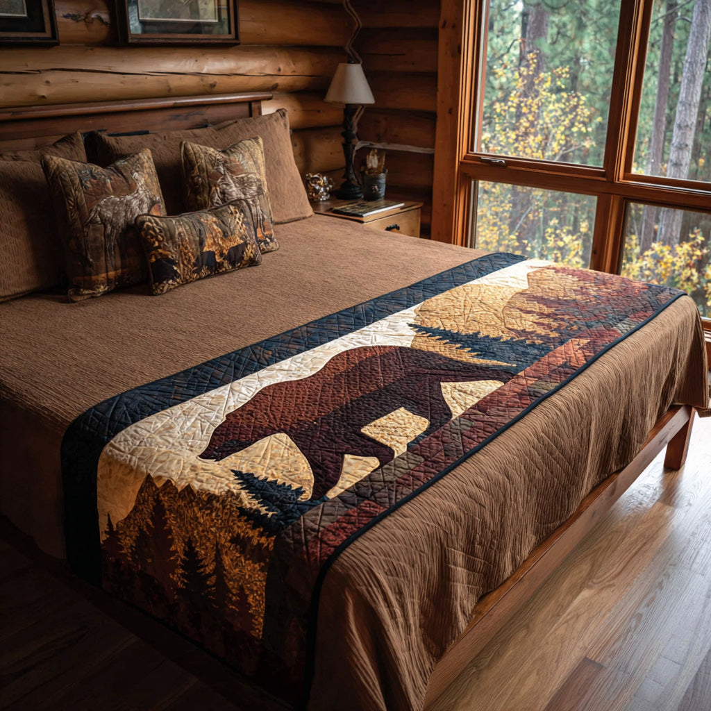 Bear Nest Quilted Bed Runner Bed Decorations Birthday Gifts For Nature Lovers