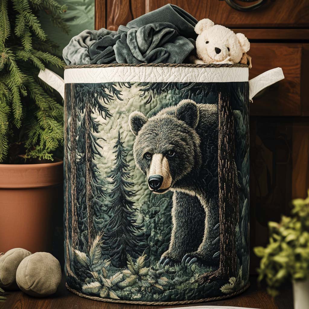 Bear Paw Path Quilted Laundry Basket New Year Merch Gift