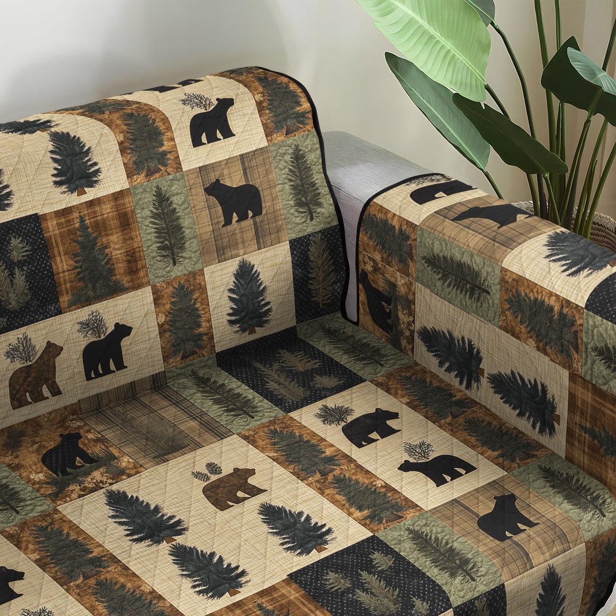 Bear Paw Quilted Sofa Cover Couch Protector Gift Ideas For Wildlife Lovers