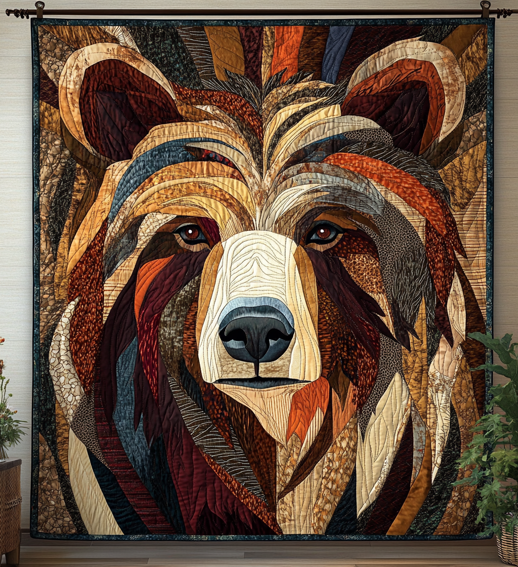 Bear Proud Quilted Blanket Native American Gifts