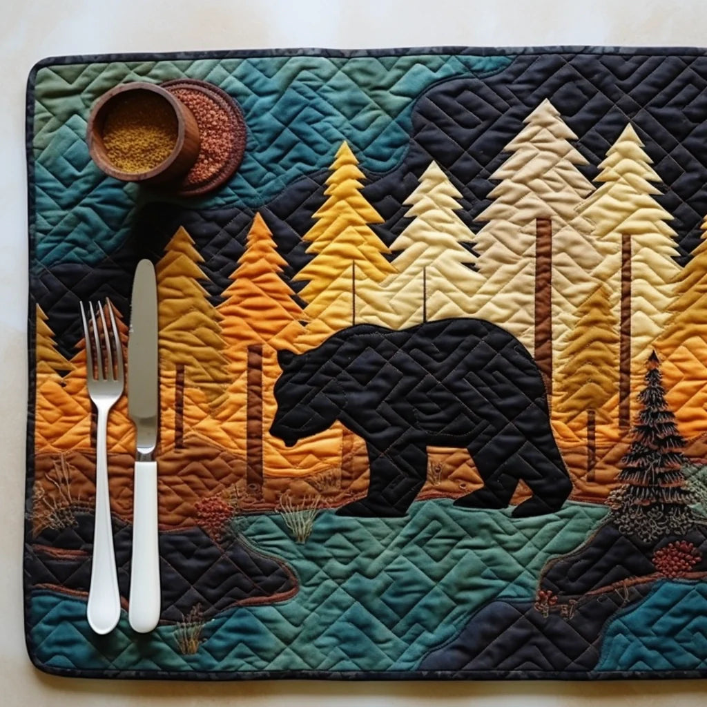 Bear Quilted Placemat Placemats For Round Table Retirement Gift Ideas For Men