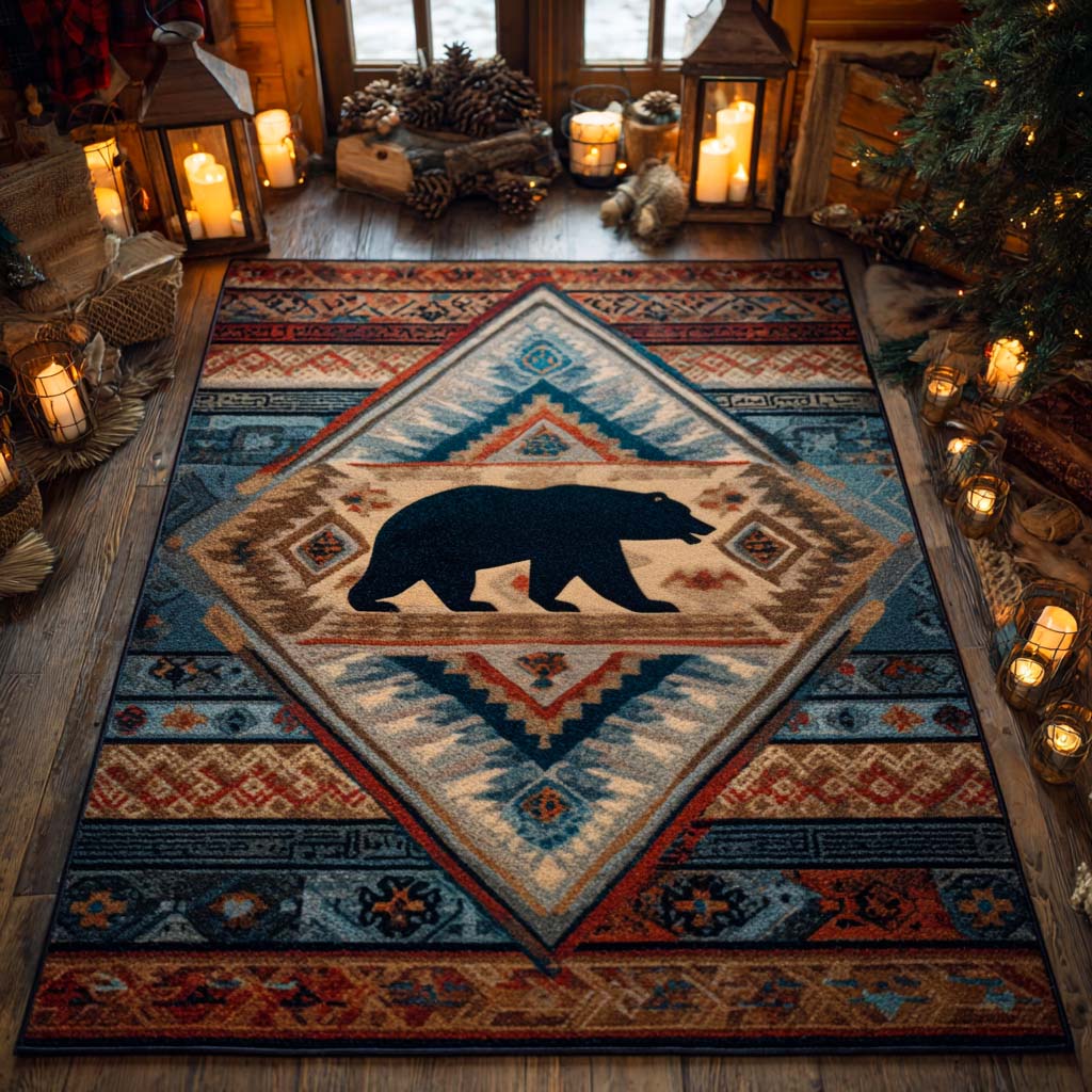 Bear Ridge Emblem Area Rug Dining Table Decor Bear Gifts For Mom