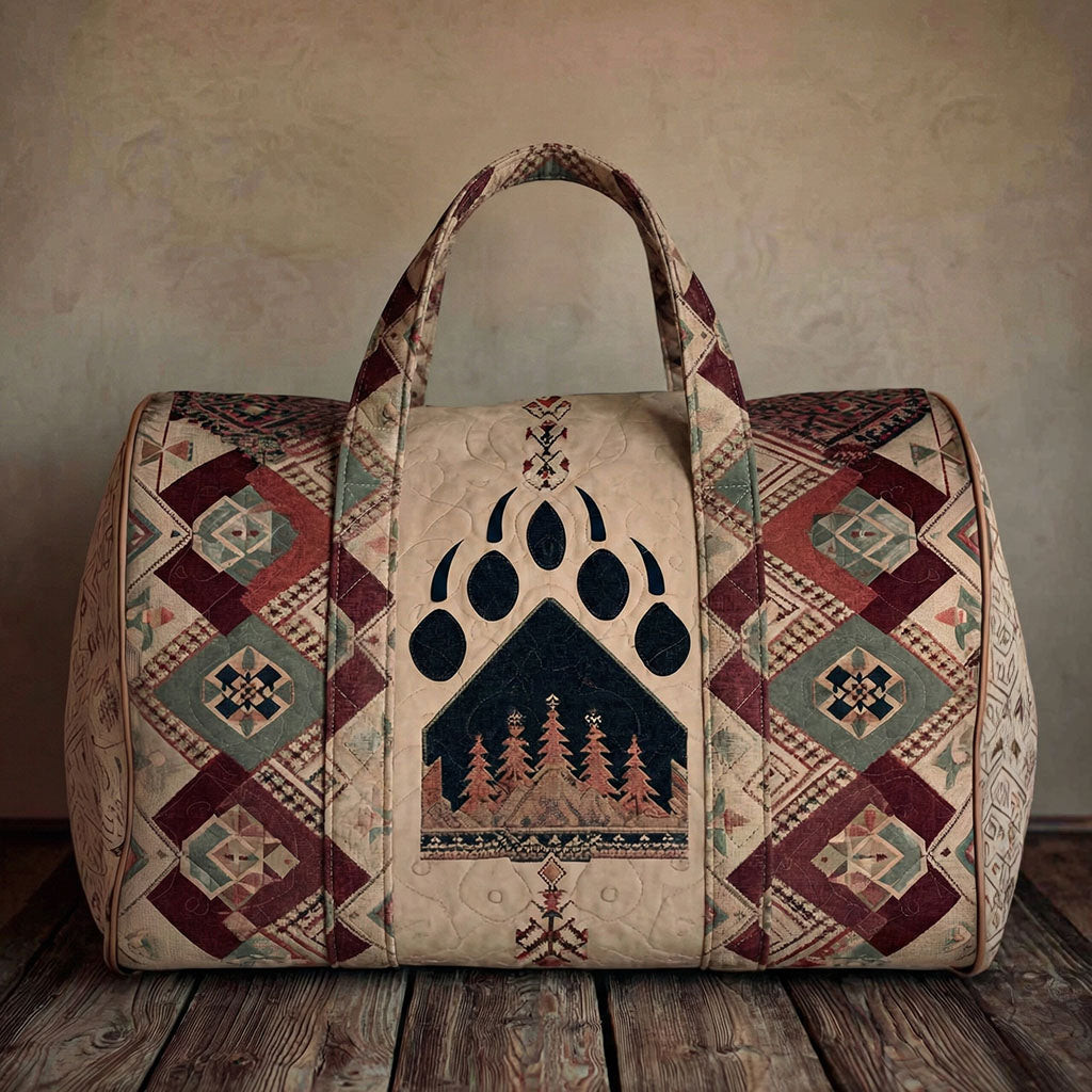 Bear Ridge Quilted Duffle Bag Wildlife Western Travel Bag Best Gift For Bear Lovers Camping Outdoor Fun