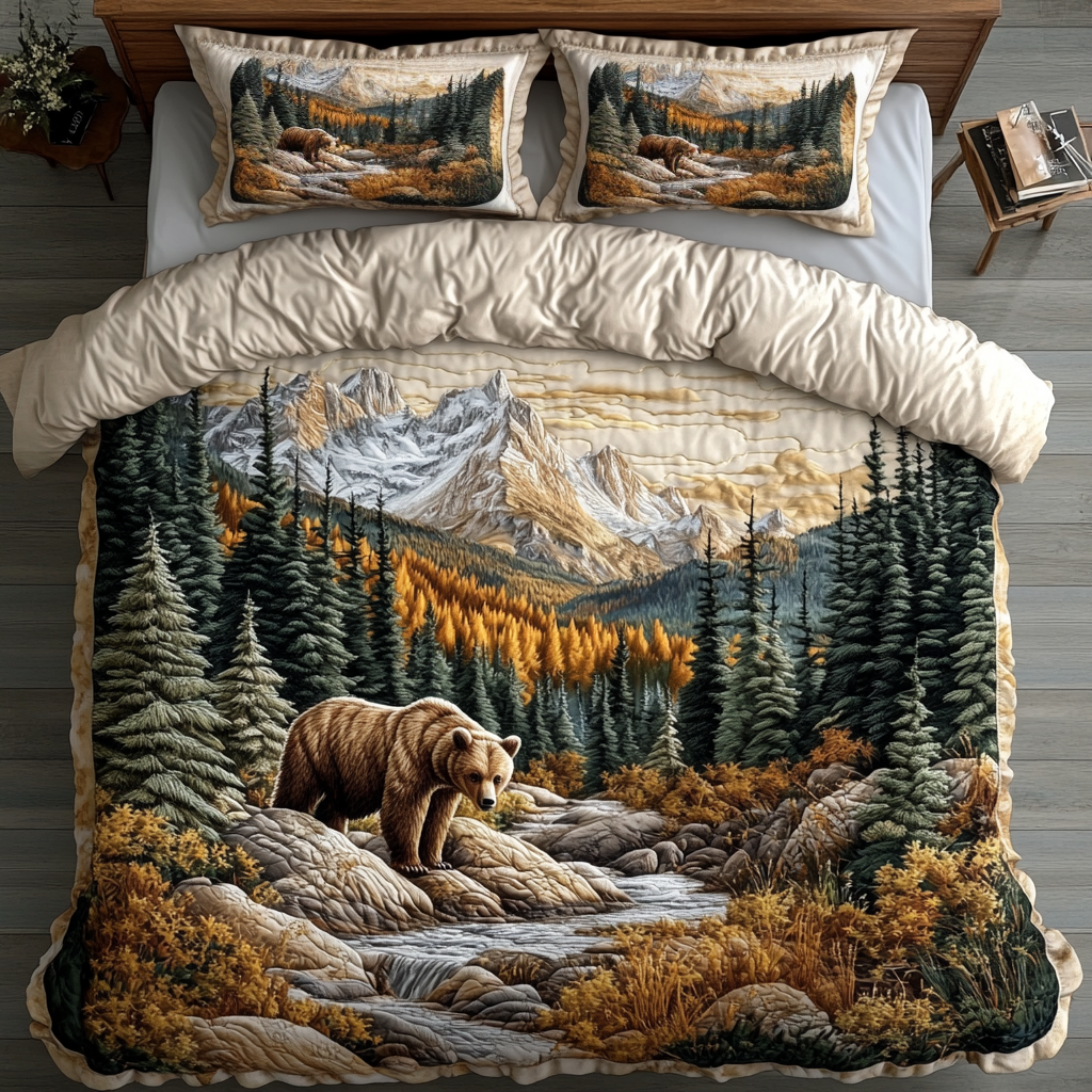 Bear Spirit Quilted Bedding Set Best Comforter Sets Gift Ideas For Wildlife Lovers