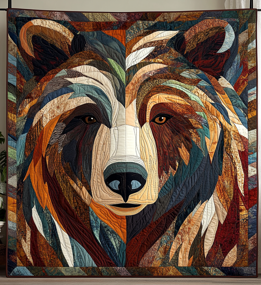 Bear Strength Quilted Blanket Native American Gifts