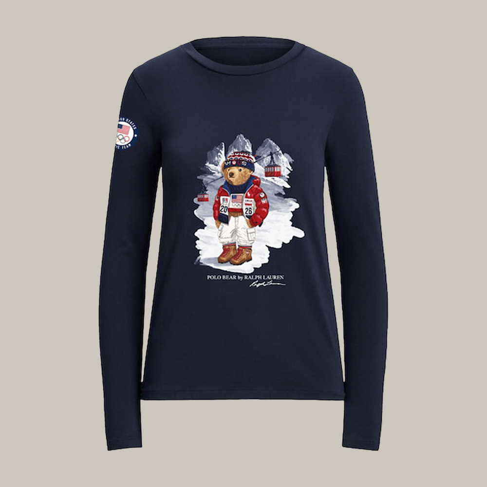 Bear Team USA 2026 Winter Olympics Long Sleeve Shirt Winter Olympics 2026 Clothing Fan Present