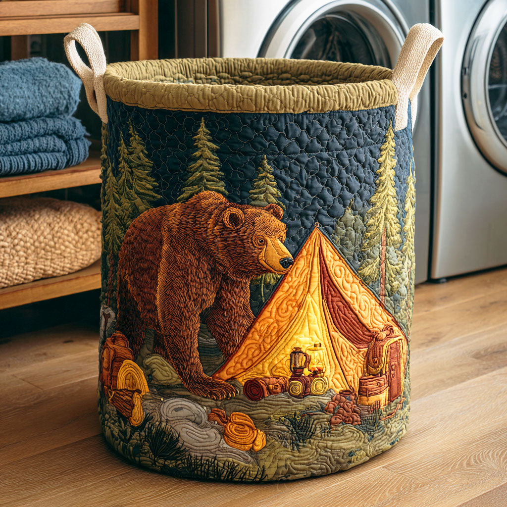 Bear Tent Quilted Laundry Basket Merch For Home And Living