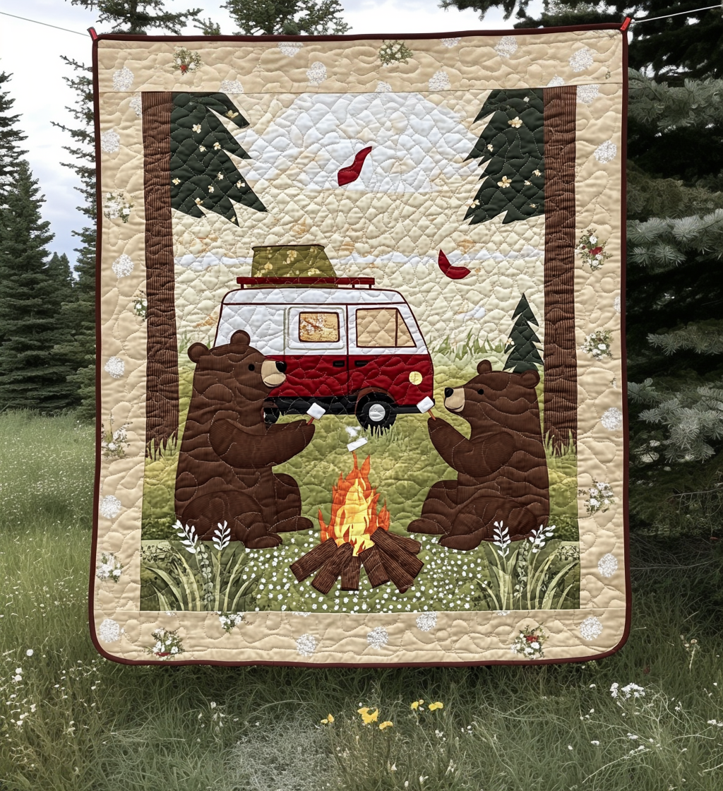 Bear Tracks Quilted Blanket Native American Gifts