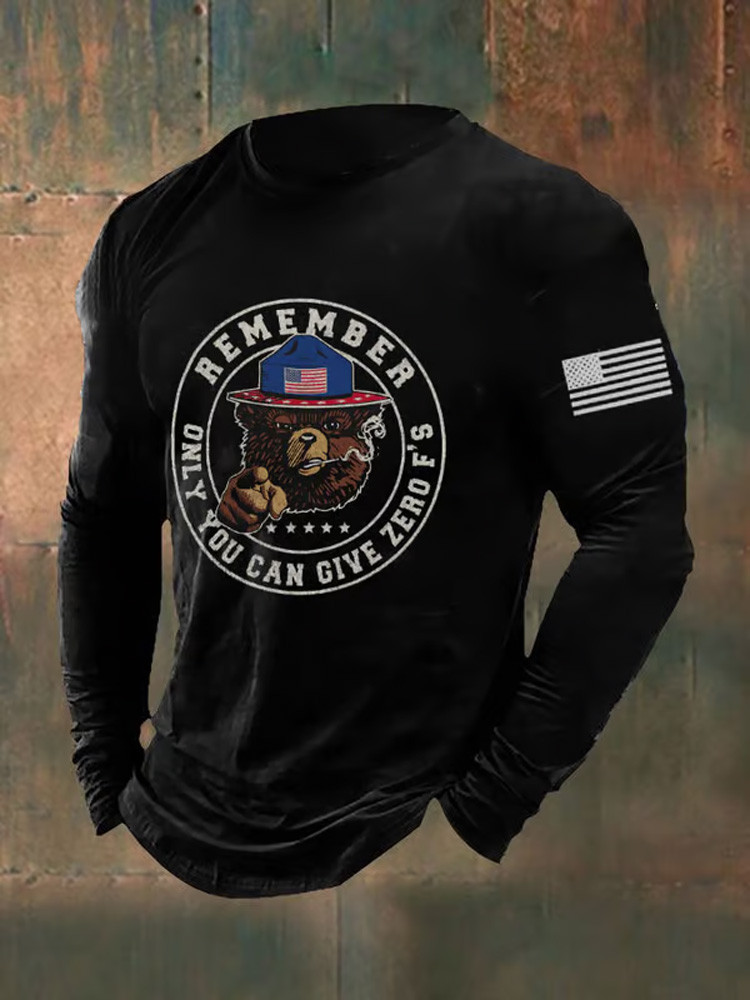 Bear US Veteran Long Sleeve Shirt Remember Veteran Military Merch Patriotic Gifts