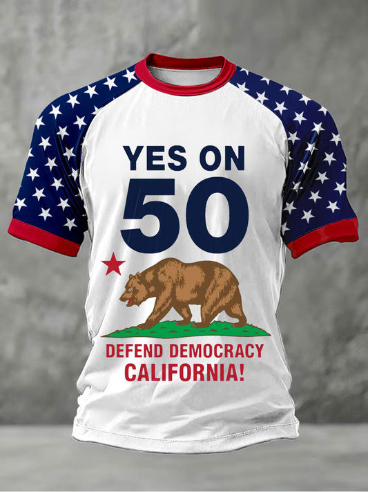 Bear Vote Yes On Prop 50 T-Shirt Defend Democracy California Apparel Gifts For Dad