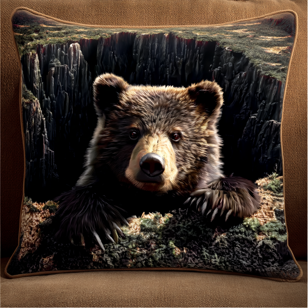 Bear Wilderness Hole Quilted Pillow Case Nice Pillow Covers Bear Themed Gifts