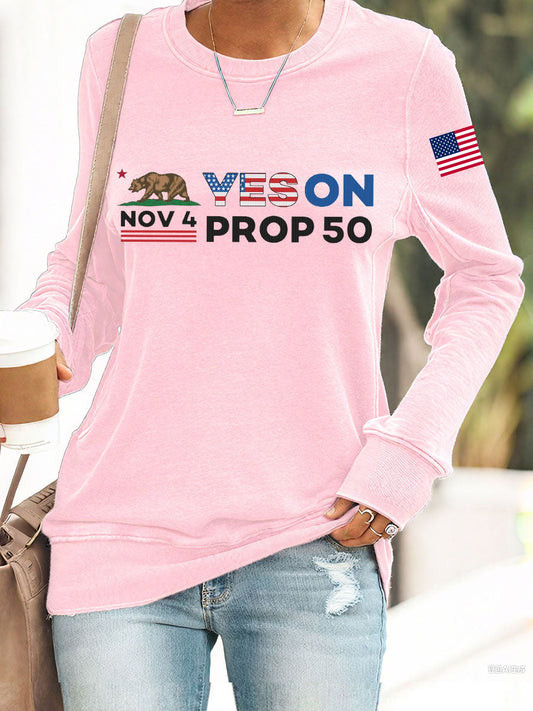 Bear Yes On Prop 50 Sweatshirt Nov 4 Anti Maga Clothing Gifts For Potestors
