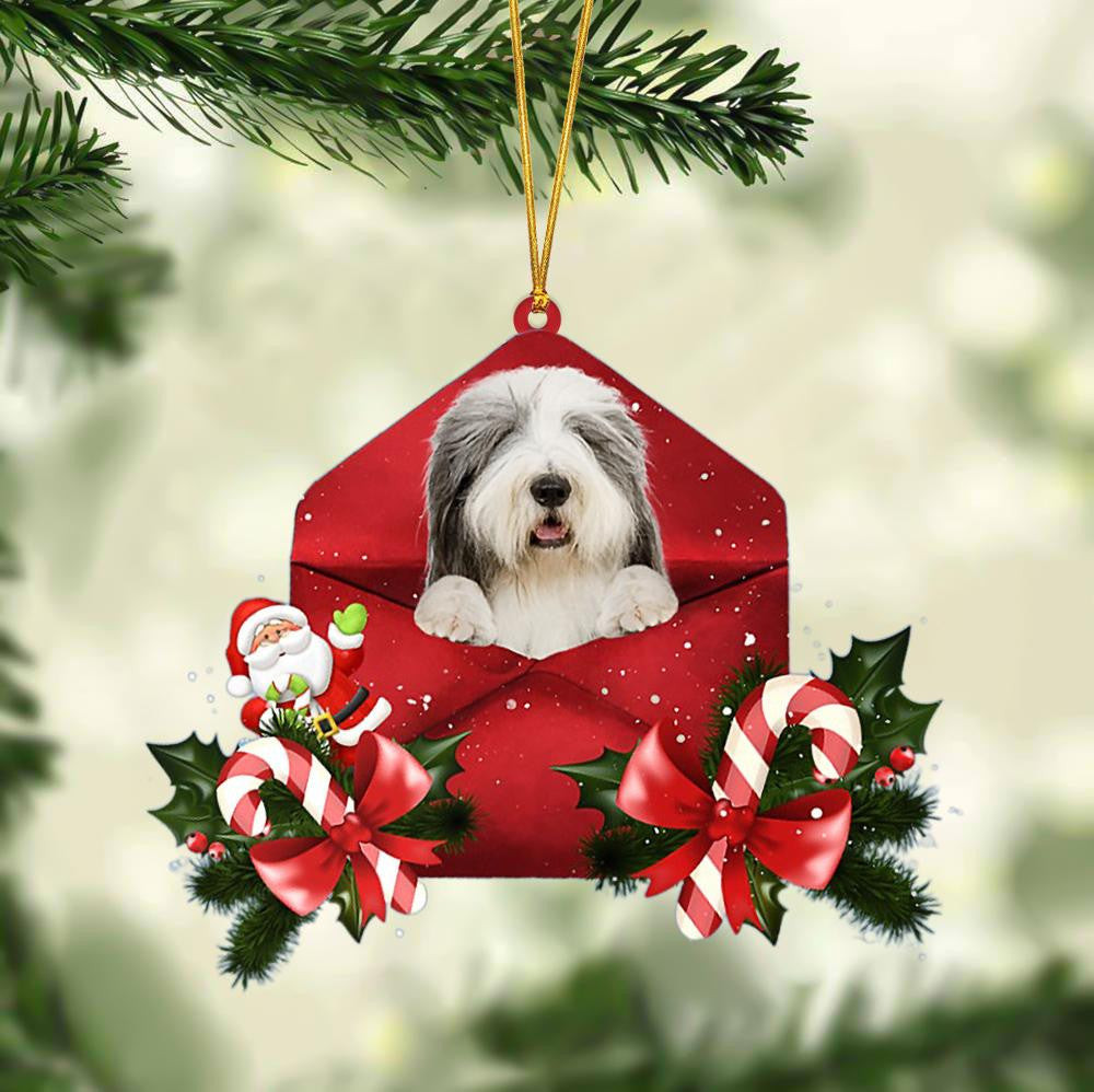 Bearded Collie Christmas Letter Shaped Ornament  Acrylic Dog Christmas Ornament Xmas Dog Gifts