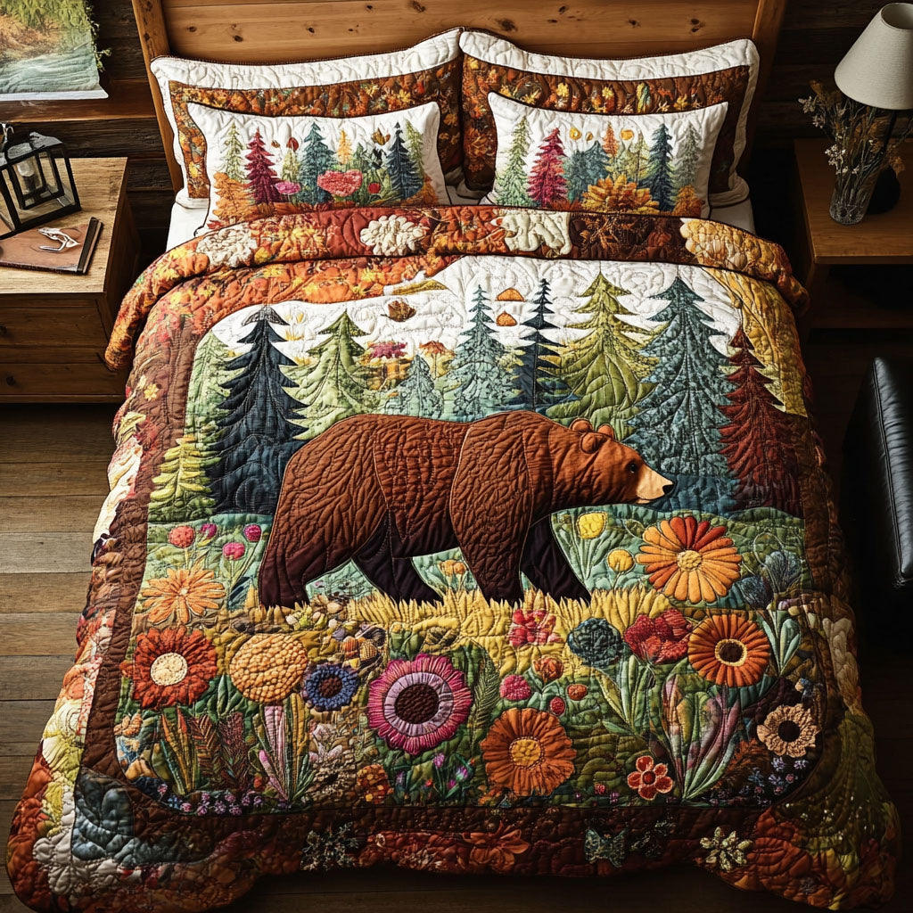Bearfoot Trail Quilted Bedding Set Bed Decorations Gift Ideas For Wildlife Lovers