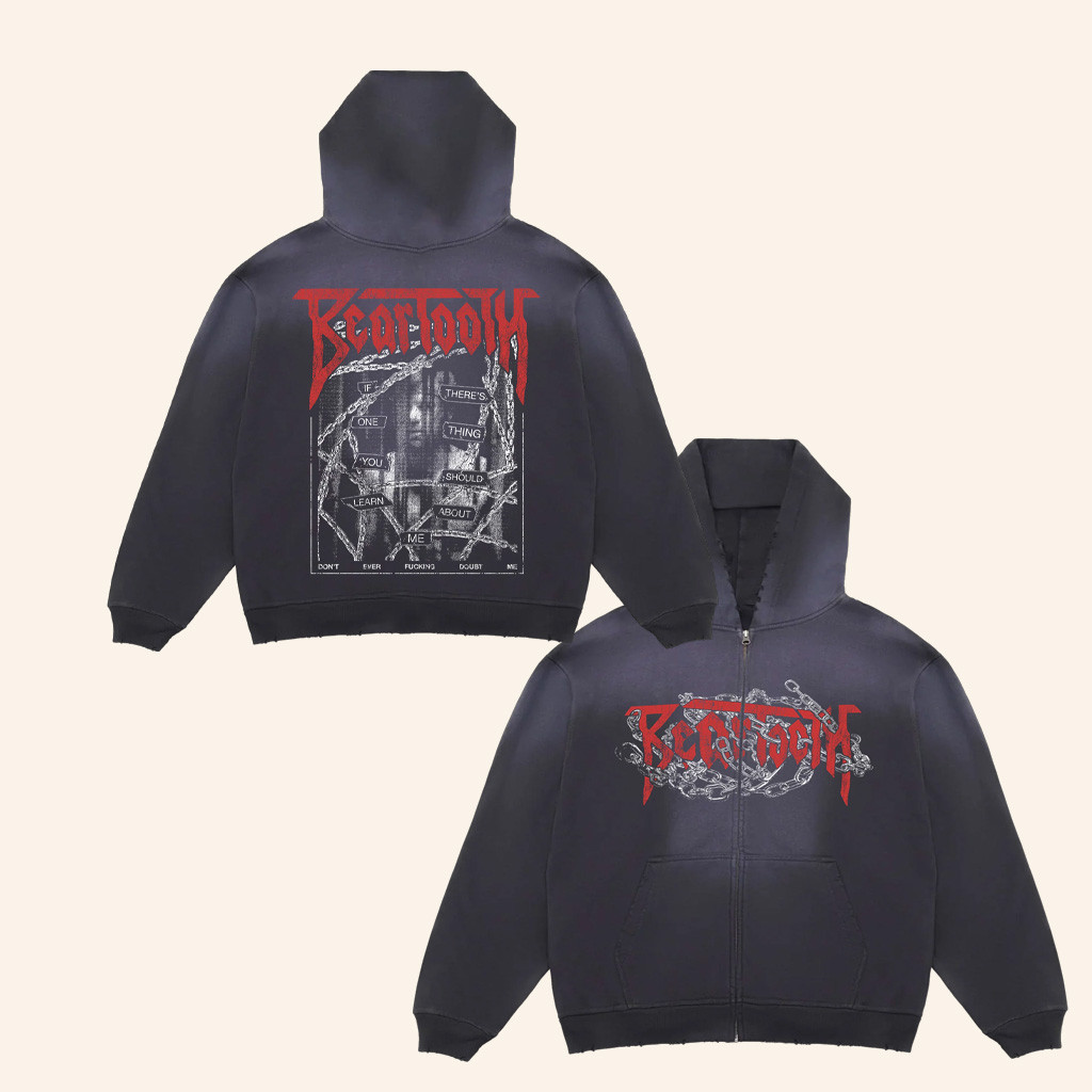 Beartooth Band Merch Chain Distressed Potassium Zip Hoodie Christmas Present Ideas For Fans Beartooth Band Merch Chain Distressed Potassium Zip Hoodie Christmas Present Ideas For Fans