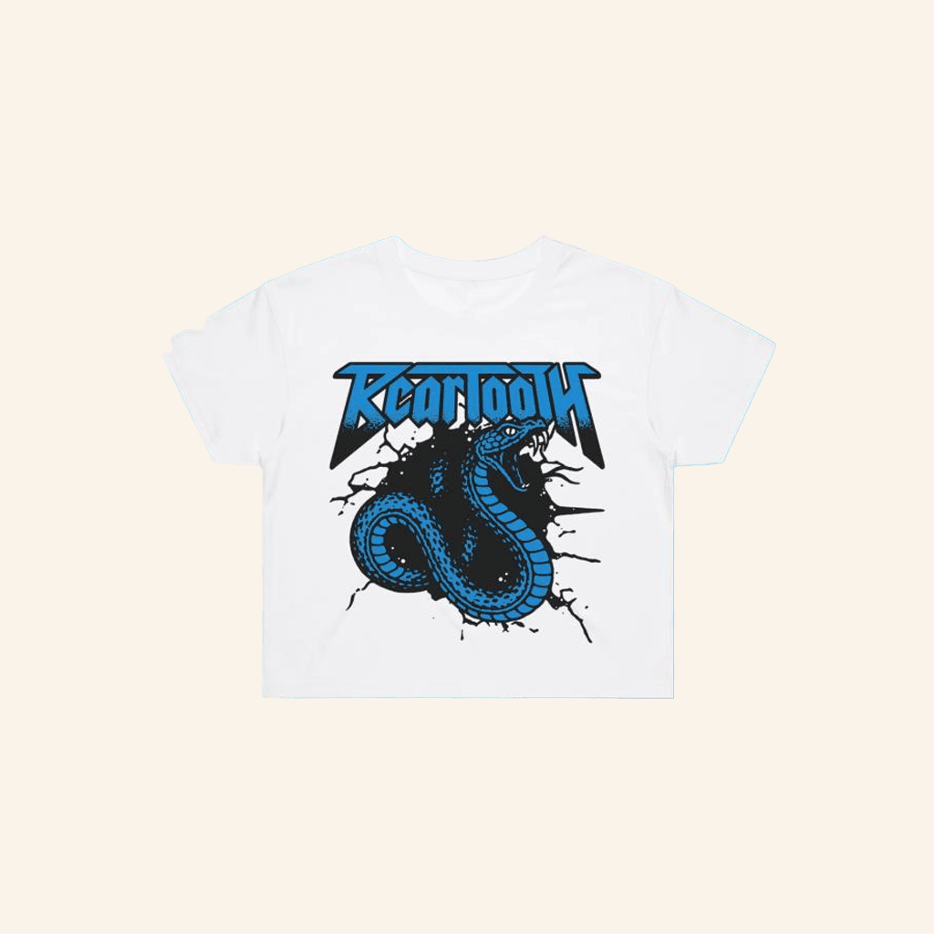 Beartooth Merch Blue Snake Croptop T-Shirt Gifts For Her Beartooth Merch Blue Snake Croptop T-Shirt Gifts For Her