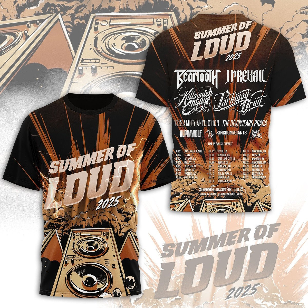 Beartooth Summer Of Loud World Tour 2025 T-Shirt Gifts For Husband