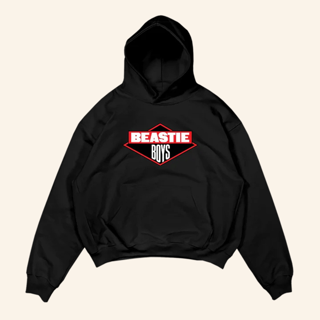 Beastie Boys Merch Black Red Diamond Logo Hoodie Gifts For Hip Hop Fans