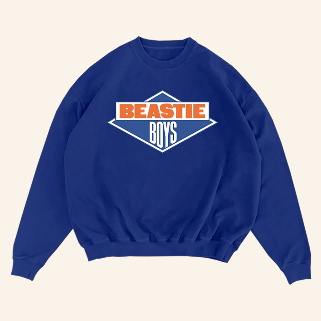 Beastie Boys Merch Blue Orange Logo Crewneck Sweatshirt Gifts For Hip Hop Lovers