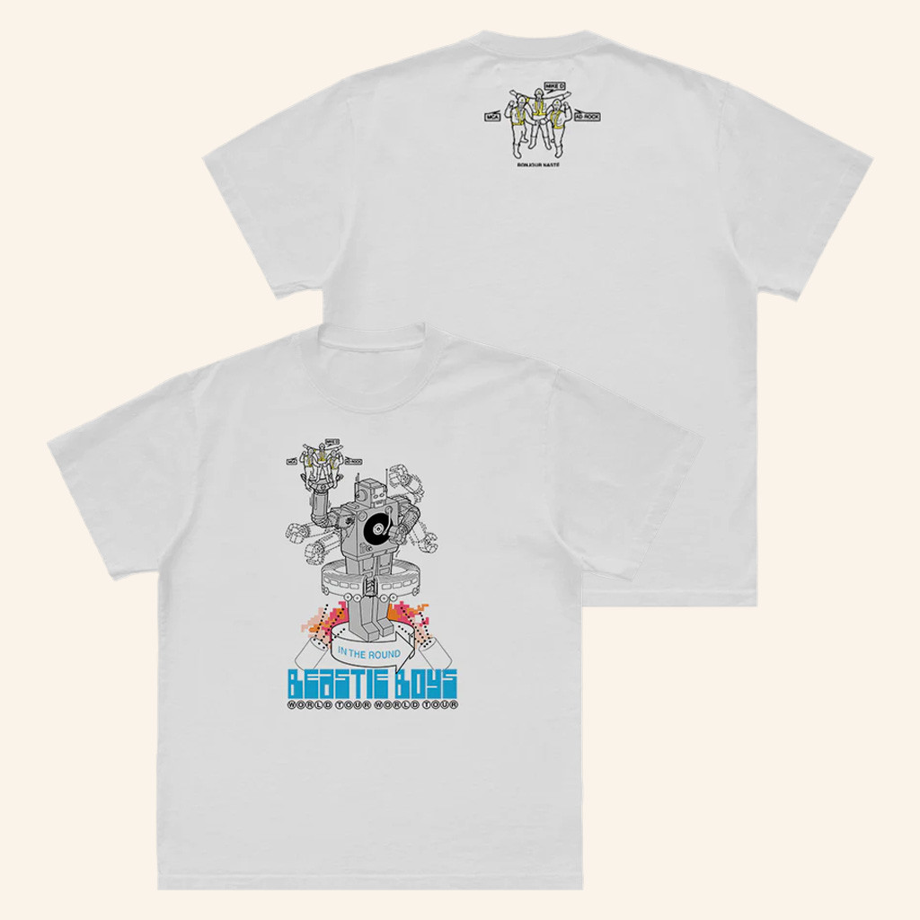 Beastie Boys Merch Hello Nasty Robot White T-Shirt Birthday Present For Husband