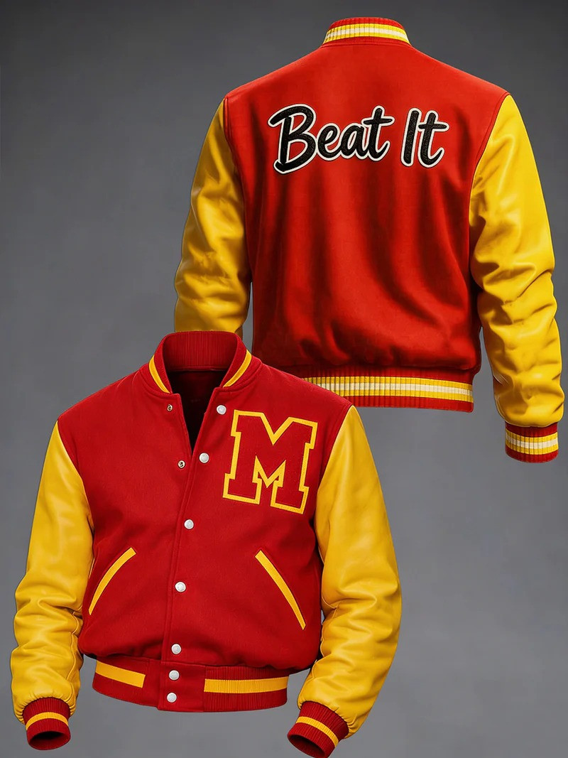 Beat It Varsity Jacket Michael Jackson Inspired Bomber Clothing For Fans