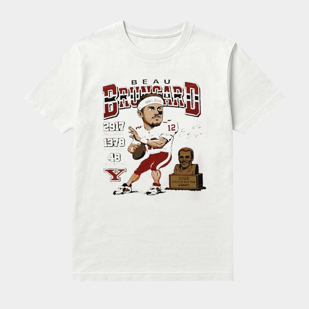 Beau Brungard 2025 Walter Payton Award Winner Youngstown State Penguins Trophy Shirt
