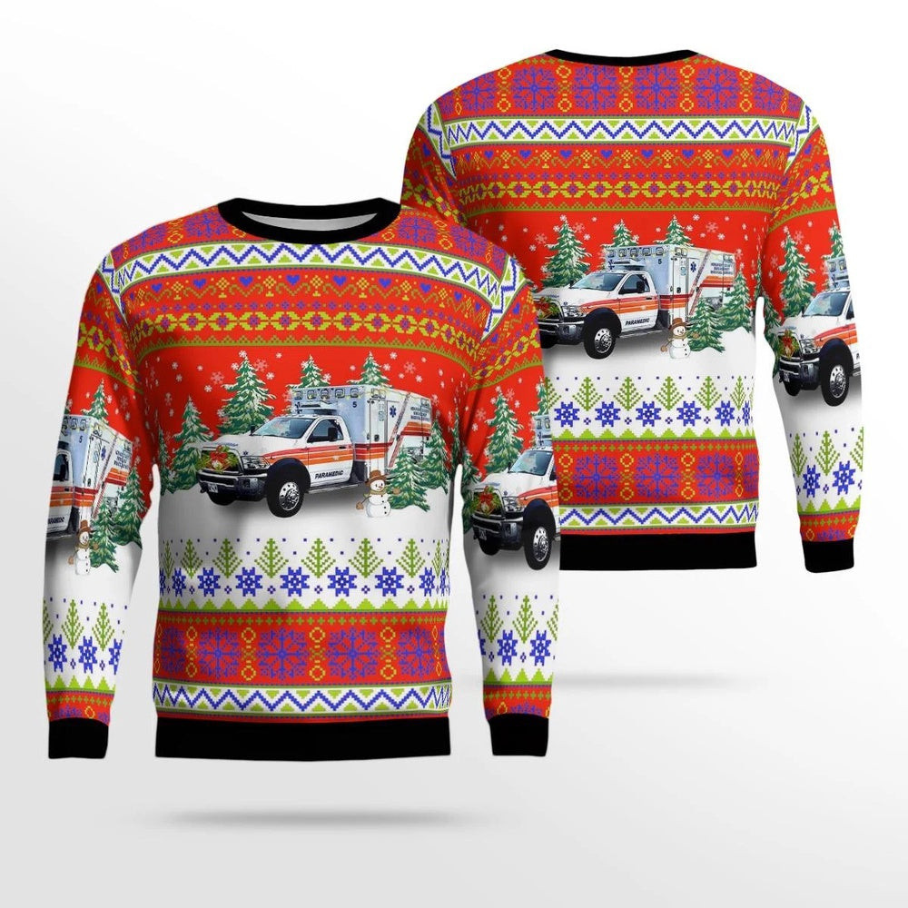 Beaufort South Carolina Beaufort County EMS AOP Ugly Sweater Xmas Unisex Sweater Christmas Gifts for Men Women