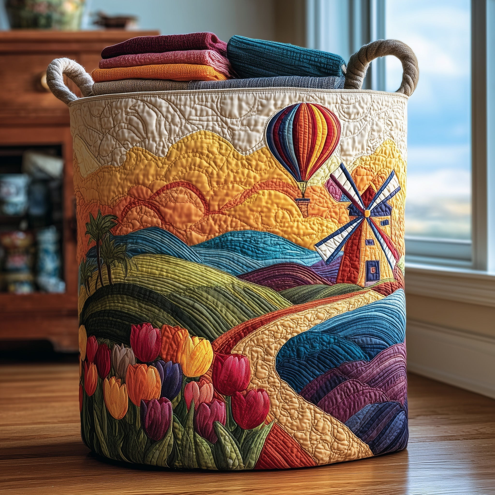 Beautiful Farm Heaven Quilted Laundry Basket Laundry Room Decor Cool Gift Ideas