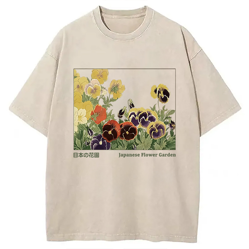 Beautiful Garden Washed T-Shirt Soft Cotton Daily Wear Tee Gifts For Friends Beautiful Garden Washed T-Shirt Soft Cotton Daily Wear Tee Gifts For Friends