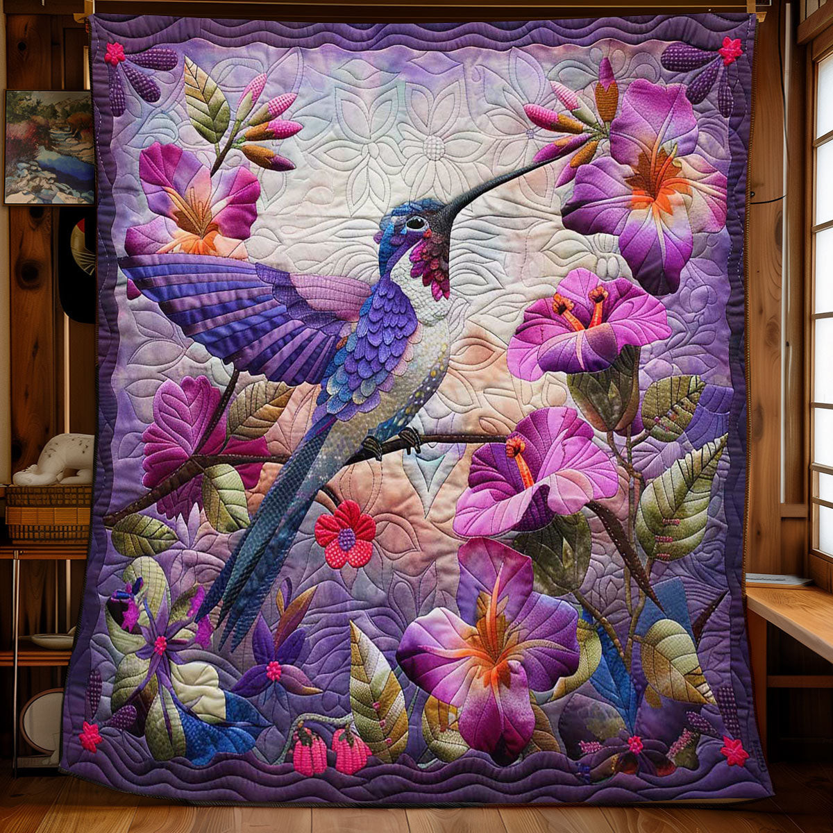 Beautiful Hummingbird Quilt Blanket Large Sofa Throws Mother's Day Gifts For New Moms