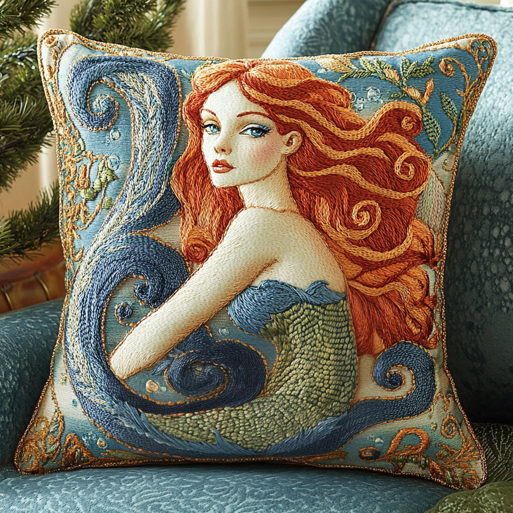 Beautiful Mermaid Quilt Pillow Case Elegant Pillow Cover Merch Gift for Stylish Homes