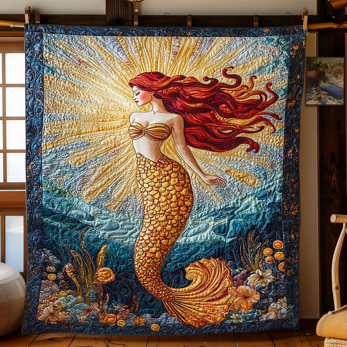 Beautiful Mermaid Quilted Blanket Christmas Throw Blanket Daughter Presents From Mum