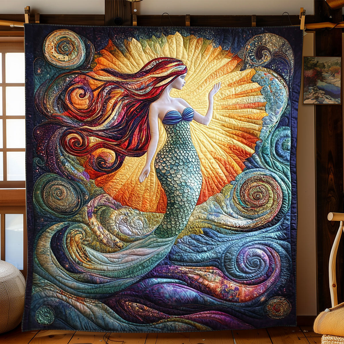 Beautiful Mermaid Quilted Blanket Christmas Throw Blanket Gifts To Daughter From Mom