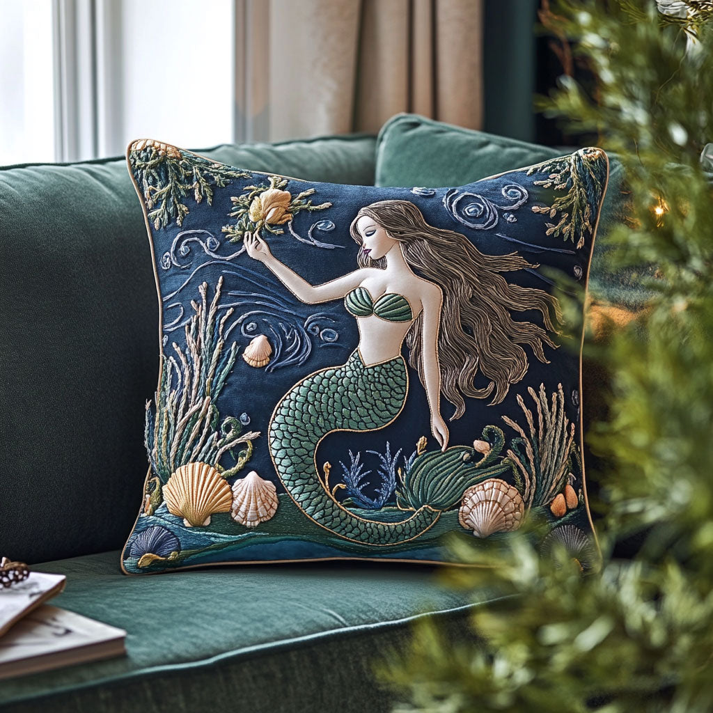 Beautiful Mermaid Quilted Pillow Case Mermaid Themed Gifts For Adults