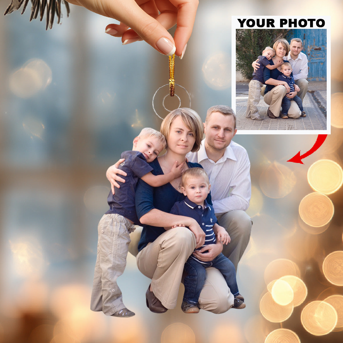Beautiful Moment Personalized Photo Mica Ornament Christmas Gift For Family Members