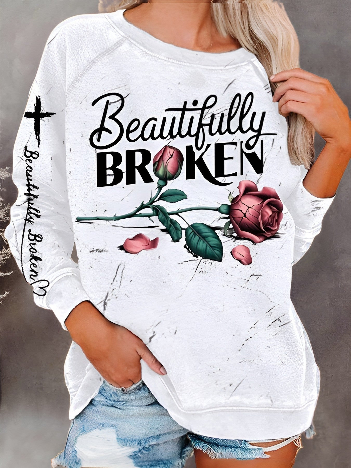 Beautifully Broken Country Music Sweatshirt Music Lover Jelly Roll Fans Gifts For Her Beautifully Broken Country Music Sweatshirt Music Lover Jelly Roll Fans Gifts For Her