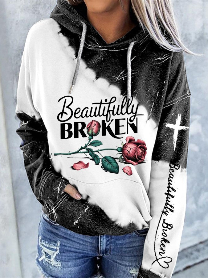 Beautifully Broken Rose Hoodie Country Music Merch Jelly Roll Fans Gift Idea for Boyfriend