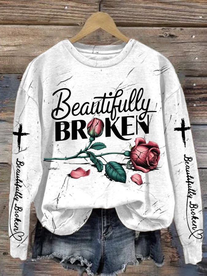 Beautifully Broken Rose Sweatshirt Country Music Hoodie Jelly Roll Fans Father's Day Gift for Husband Beautifully Broken Rose Sweatshirt Country Music Hoodie Jelly Roll Fans Father's Day Gift for Husband