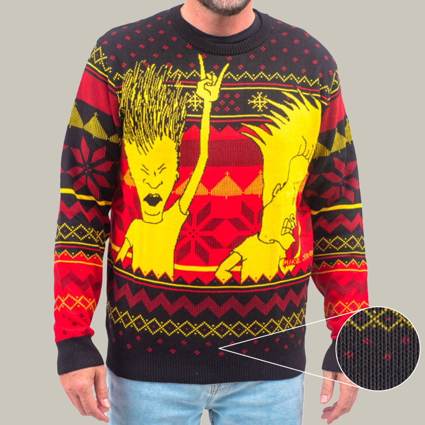 Beavis and Butthead Rock and Roll Three Color Ridiculous Christmas Sweaters Gift For Father