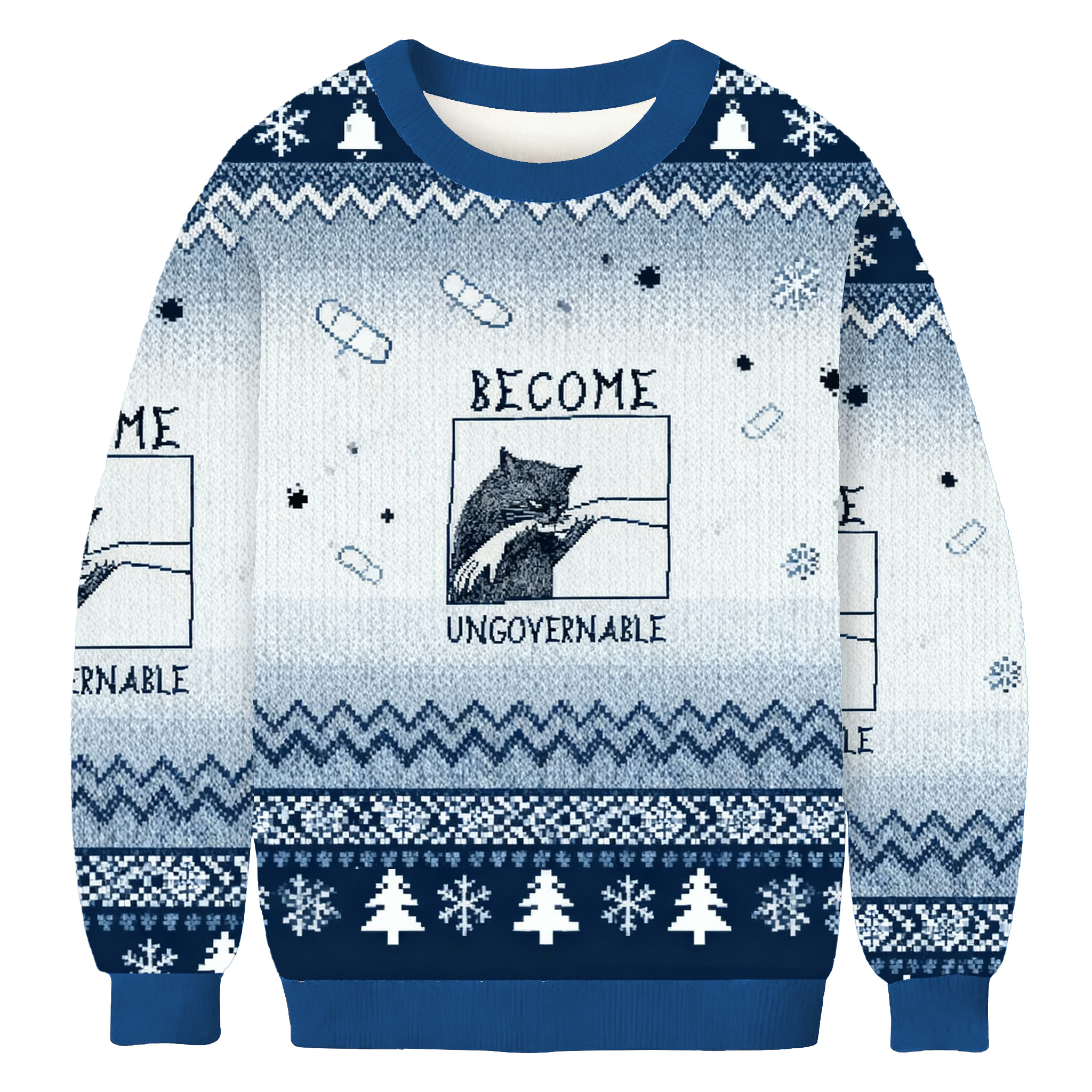 Become Ungovernable Meme Christmas Ugly Sweater Xmas Outfits Cat Lover Christmas Gifts