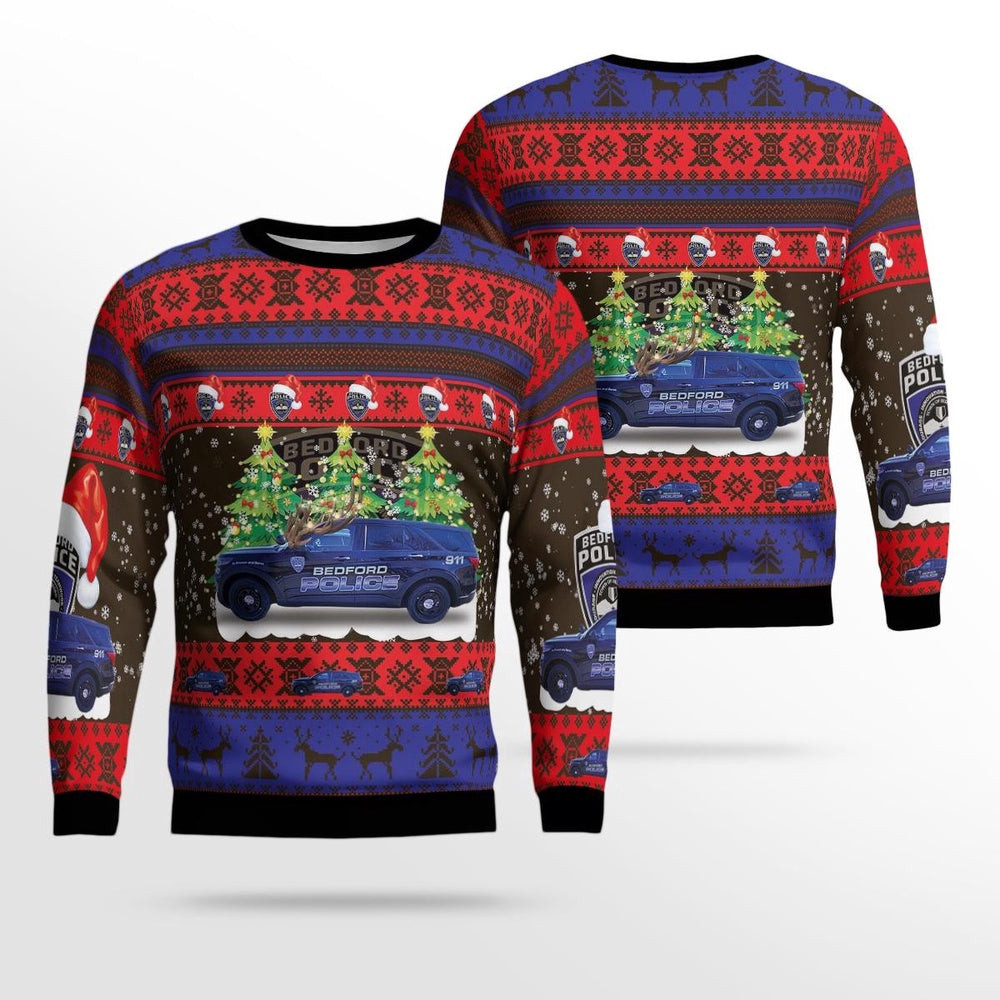 Bedford Virginia Bedford Police Department AOP Ugly Sweater Xmas Unisex Sweater Christmas Gifts for Men Women