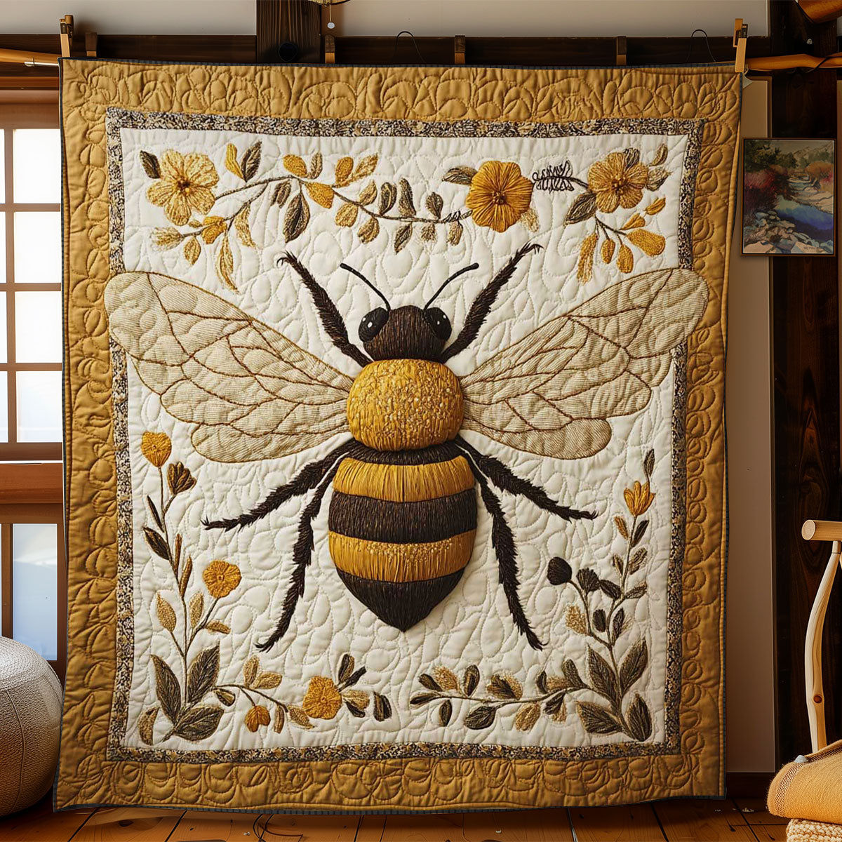 Bee And Bloom Quilt Cozy Quilt Blanket for Winter Relaxation