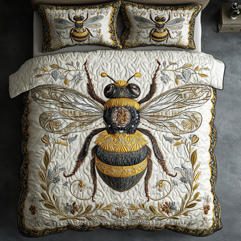 Bee Bliss Quilted Bedding Set Bedspread Set Bee Gifts For Men