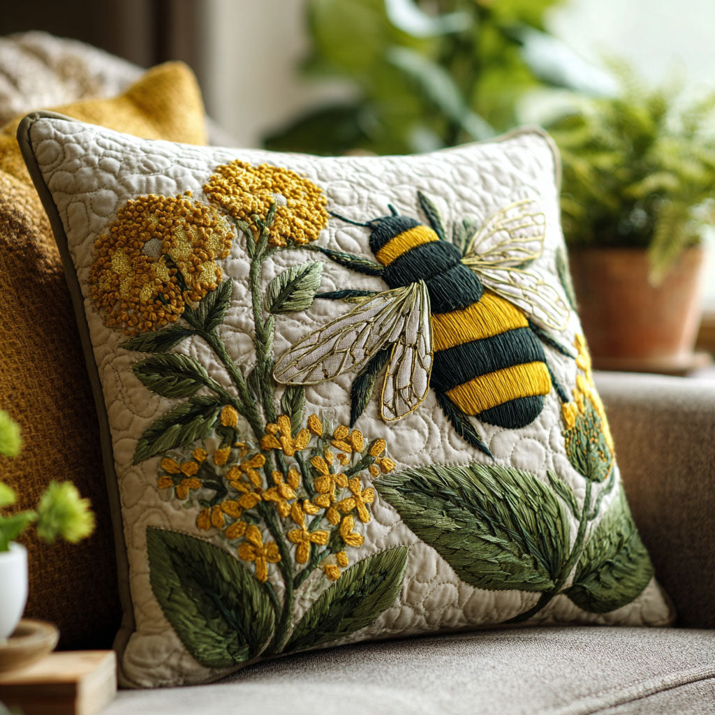 Bee Bloom Quilt Pillow Case Home Comfort Pillowcase Gift for Relaxing Nights