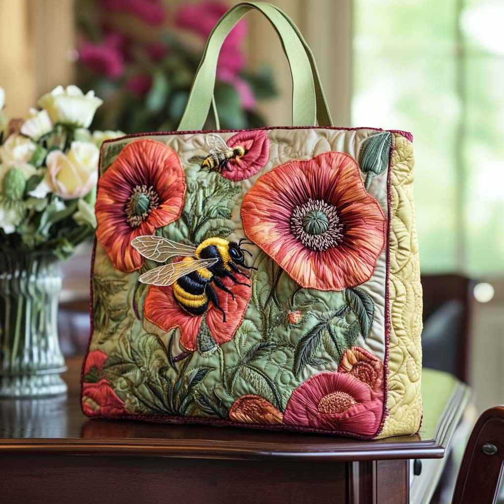Bee Blossom Quilted Tote Bag Presents For Bee Lovers