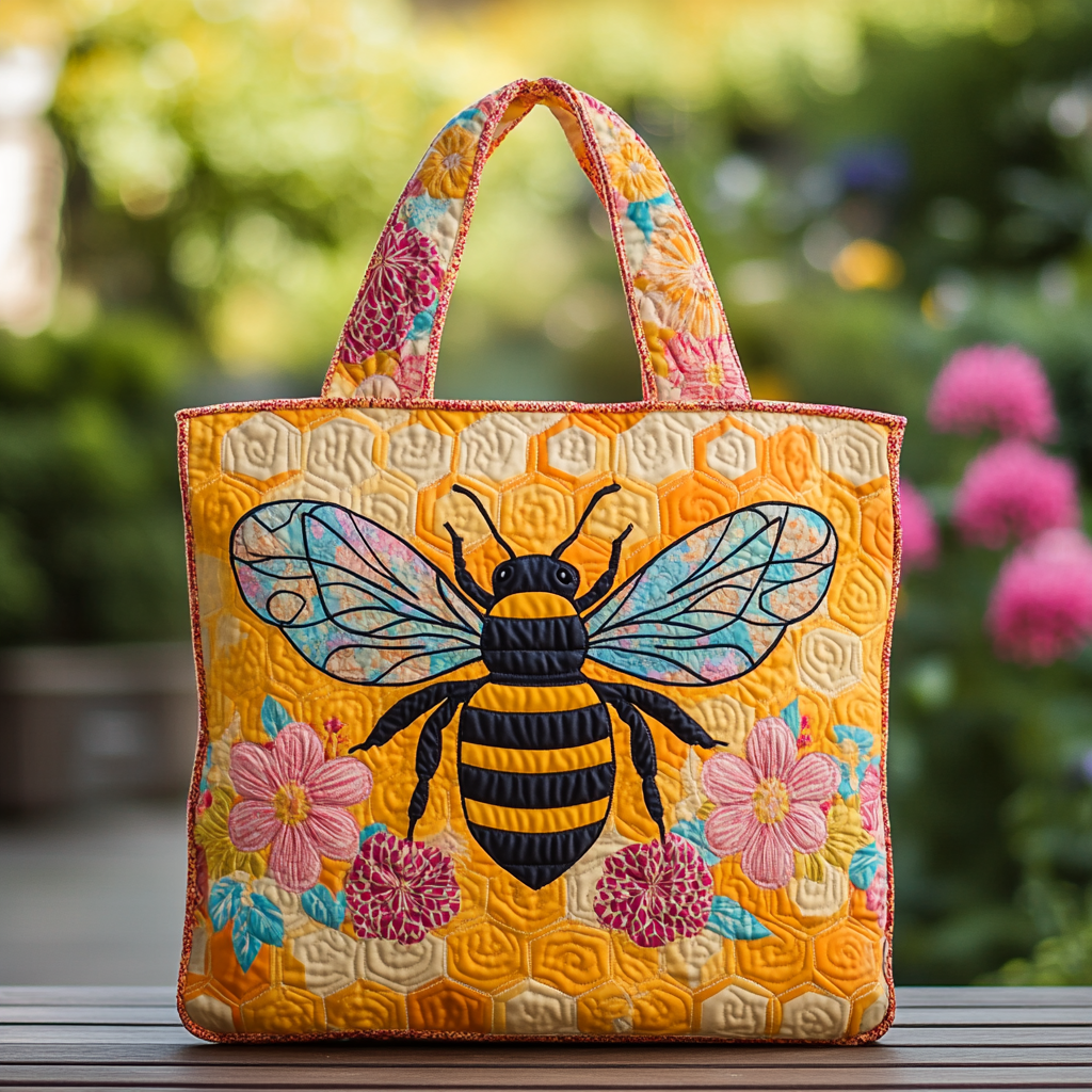 Bee Buzz Quilted Tote Bag Bee Items Gifts