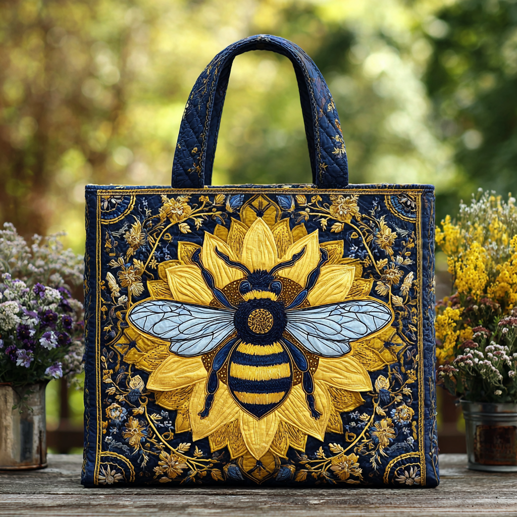 Bee Charm Quilted Tote Bag Bee Related Gifts