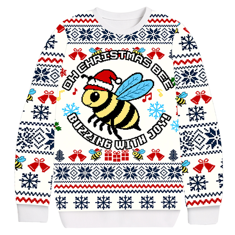 Bee Christmas Ugly Sweatshirt Funny Christmas Holiday Sweater Gift Ideas