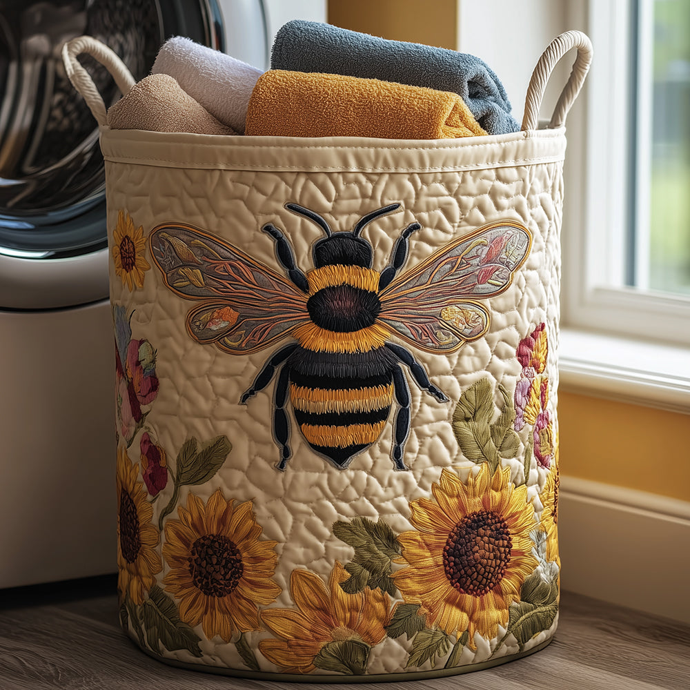 Bee Cozy Quilted Laundry Basket Holiday Favorite Gift
