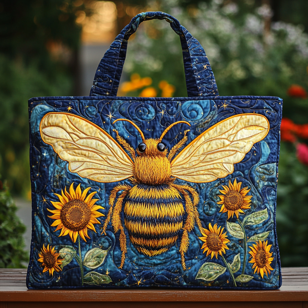 Bee Flight Quilted Tote Bag Bee Christmas Gifts